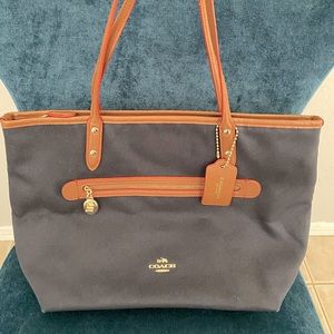Navy Coach Tote Purse